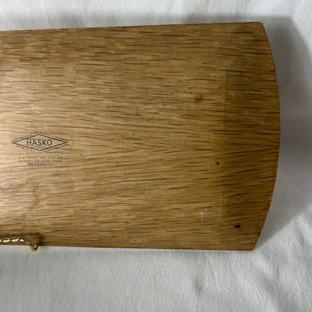 VTG Hasko Woodgrain Melamine Platter Tray Set of 4 Floral Mid Century MCM USA - Picture 13 of 16